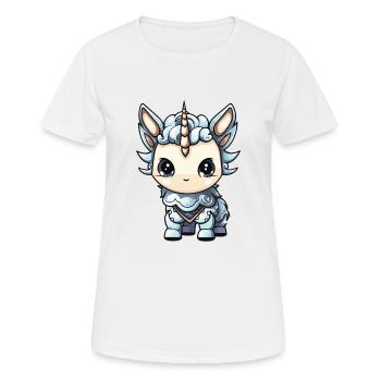 Unicorn Winter Animal Cute Comic - Women's Breathable T-Shirt - white - Front - AI Model Female 172 dark (172cm)