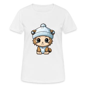 Lion Winter Animal Cute Comic - Women's Breathable T-Shirt - white - Front - AI Model Female 172 dark (172cm)