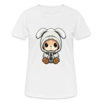 Bunny Winter Animal Cute Comic - Women's Breathable T-Shirt - white - Front - AI Model Female 172 dark (172cm)