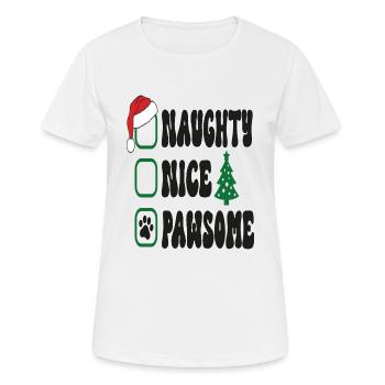Coquine Gentil Pawsome - T-shirt respirant Femme - blanc - Devant - AI Model Female 172 dark (172cm)