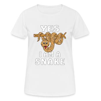 YES I AM A SNAKE - Women's Breathable T-Shirt - white - Front - AI Model Female 172 dark (172cm)