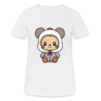 Mouse Winter Animal Cute Comic - Women's Breathable T-Shirt - white - Front - AI Model Female 172 dark (172cm)