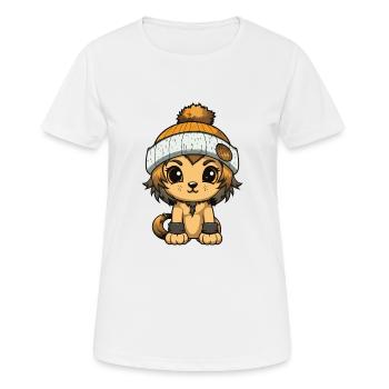 Lion Winter Animal Cute Comic - Women's Breathable T-Shirt - white - Front - AI Model Female 172 dark (172cm)