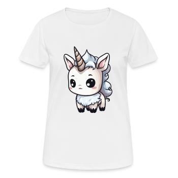 Unicorn Winter Animal Cute Comic - Women's Breathable T-Shirt - white - Front - AI Model Female 172 dark (172cm)