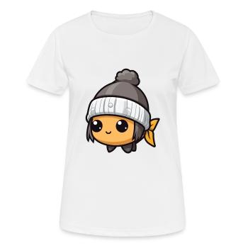 Fish Winter Animal Cute Comic - Women's Breathable T-Shirt - white - Front - AI Model Female 172 dark (172cm)
