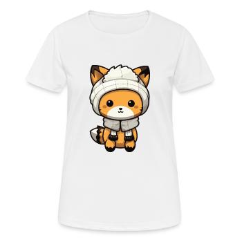 Fuchs Winter Tier Niedlich Comic - Frauen T-Shirt atmungsaktiv - Weiß - Vorne - AI Model Female 172 dark (172cm)