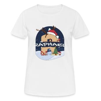 Toller Raphael-Name mit Weihnachtsmütze im Weihnachtsthema - Frauen T-Shirt atmungsaktiv - Weiß - Vorne - AI Model Female 172 dark (172cm)