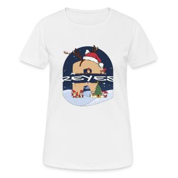 Awesome Reyes Name mit Weihnachtsmütze im Weihnachtsthema - Frauen T-Shirt atmungsaktiv - Weiß - Vorne - AI Model Female 172 dark (172cm)