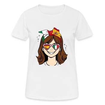 Moitié Italien Moitié Espagnol petite fille, Espagne - T-shirt respirant Femme - blanc - Devant - AI Model Female 172 dark (172cm)