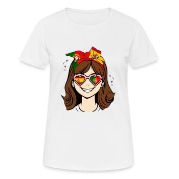 Moitié Portugais Moitié Espagnol petite fille Espagne - T-shirt respirant Femme - blanc - Devant - AI Model Female 172 dark (172cm)