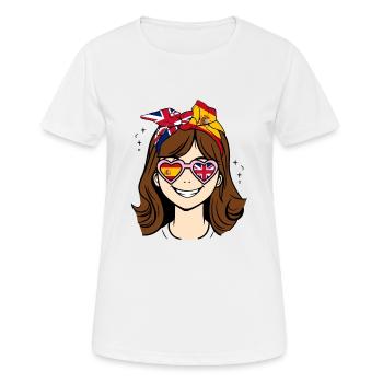 Moitié Britannique Moitié Espagnole, Espagne Unie - T-shirt respirant Femme - blanc - Devant - AI Model Female 172 dark (172cm)