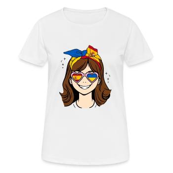 Moitié Ukrainienne Moitié Espagnole petite fille, Espagne - T-shirt respirant Femme - blanc - Devant - AI Model Female 172 dark (172cm)