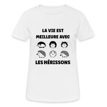 Hérisson - T-shirt respirant Femme - blanc - Devant - AI Model Female 172 dark (172cm)