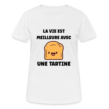 Tartine - T-shirt respirant Femme - blanc - Devant - AI Model Female 172 dark (172cm)