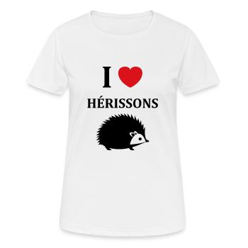 Hérisson - T-shirt respirant Femme - blanc - Devant - AI Model Female 172 dark (172cm)