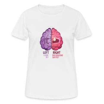 À gauche J’aime Pi Day À droite Quelqu’un a dit Tarte - T-shirt respirant Femme - blanc - Devant - AI Model Female 172 dark (172cm)