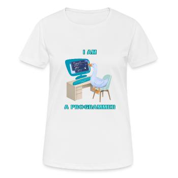 A Programmer Duck, a Fun Design for Programmers - Women's Breathable T-Shirt - white - Front - AI Model Female 172 dark (172cm)
