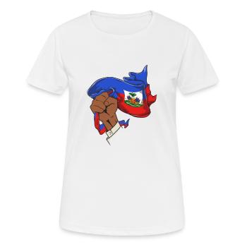 Haïti drapeau haïtien Ayiti haïtien je cadeau - T-shirt respirant Femme - blanc - Devant - AI Model Female 172 dark (172cm)