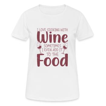 J’adore cuisiner avec un vigneron de cave à vin - T-shirt respirant Femme - blanc - Devant - AI Model Female 172 dark (172cm)
