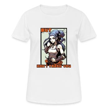 Tu le voulais, maintenant je te jette - T-shirt respirant Femme - blanc - Devant - AI Model Female 172 dark (172cm)