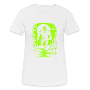 Bigfoot est vivant et n’est pas gentil en vert visqueux - T-shirt respirant Femme - blanc - Devant - AI Model Female 172 dark (172cm)