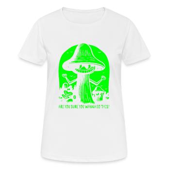 Bist du sicher? Lustige unsichere Cartoon Pilze - Frauen T-Shirt atmungsaktiv - Weiß - Vorne - AI Model Female 172 dark (172cm)