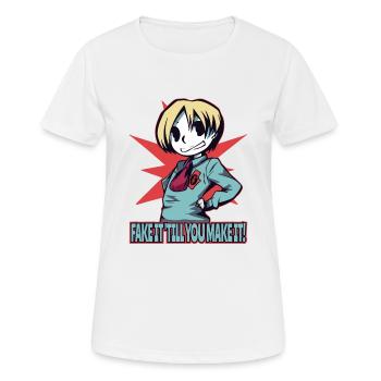 filles d’anime : faire semblant jusqu’à ce que vous le fassiez - T-shirt respirant Femme - blanc - Devant - AI Model Female 172 dark (172cm)