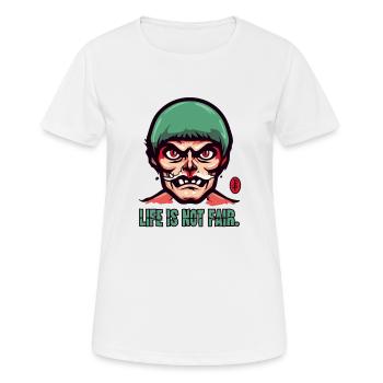 Ein alter Cartoon Opa: Das Leben ist nicht fair - Frauen T-Shirt atmungsaktiv - Weiß - Vorne - AI Model Female 172 dark (172cm)