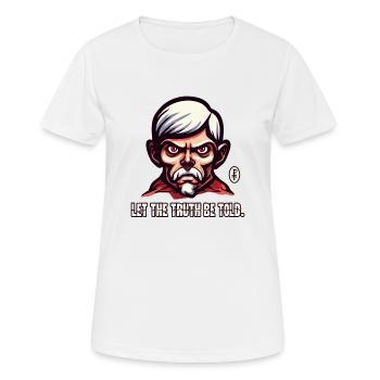 Ein Cartoon Opa sagt: Sagt die Wahrheit! - Frauen T-Shirt atmungsaktiv - Weiß - Vorne - AI Model Female 172 dark (172cm)