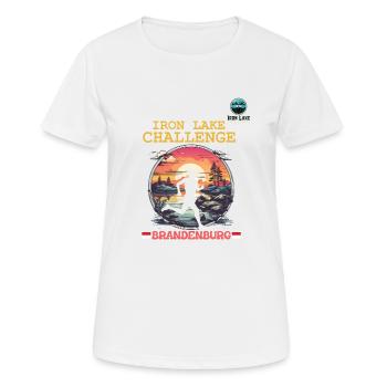 Iron Lake Challenge Brandenburg - D1 - Frauen T-Shirt atmungsaktiv - Weiß - Vorne - AI Model Female 172 dark (172cm)