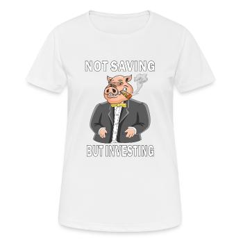 NE PAS ÉPARGNER, MAIS INVESTIR - T-shirt respirant Femme - blanc - Devant - AI Model Female 172 dark (172cm)