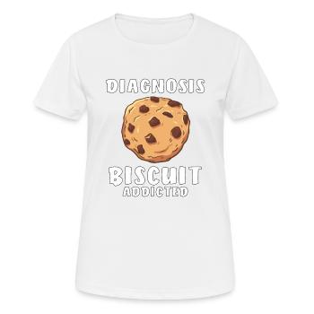 DIAGNOSIS BISCUIT ADDICTED - Women's Breathable T-Shirt - white - Front - AI Model Female 172 dark (172cm)