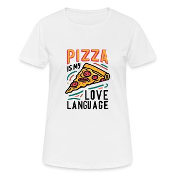 Pizza is my Love Language - Women's Breathable T-Shirt - white - Front - AI Model Female 172 dark (172cm)