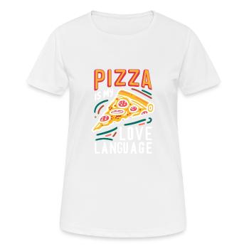 La pizza est mon langage d’amour - T-shirt respirant Femme - blanc - Devant - AI Model Female 172 dark (172cm)