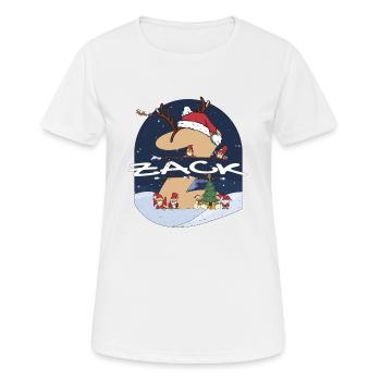 Awesome Zack Name w Santa Hat in Xmas Theme - Women's Breathable T-Shirt - white - Front - AI Model Female 172 dark (172cm)