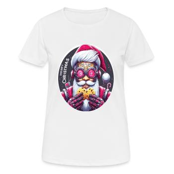 Weihnachtsmann Cyberpunk - Frauen T-Shirt atmungsaktiv - Weiß - Vorne - AI Model Female 172 dark (172cm)