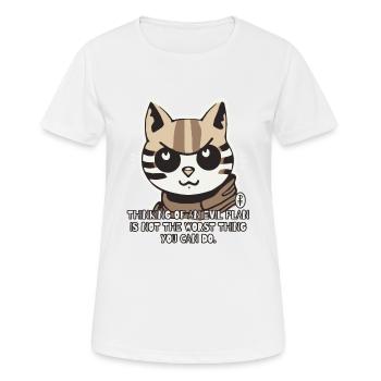 Evil Cat Makes Evil Plans - Women's Breathable T-Shirt - white - Front - AI Model Female 172 dark (172cm)