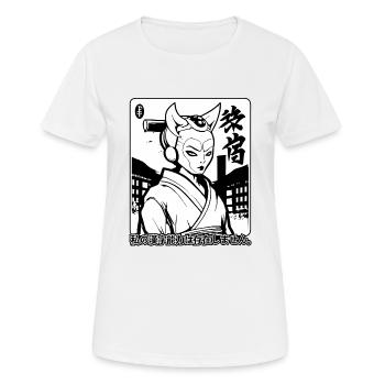 Les compétences en kanji d’un samouraï fantastique - T-shirt respirant Femme - blanc - Devant - AI Model Female 172 dark (172cm)
