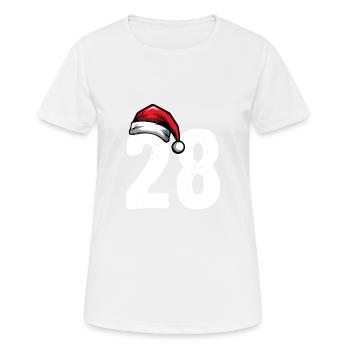 28 Zahl Weihnachten - Frauen T-Shirt atmungsaktiv - Weiß - Vorne - AI Model Female 172 dark (172cm)