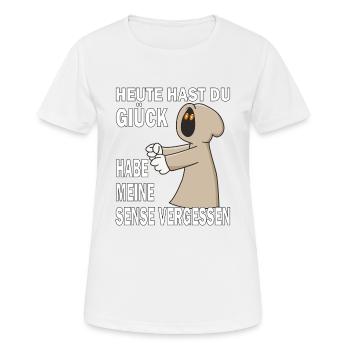 SENSENMANN SENSE VERGESSEN - Frauen T-Shirt atmungsaktiv - Weiß - Vorne - AI Model Female 172 dark (172cm)
