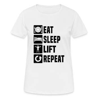 Fitness Krafttraining Ausdauertraining Herren - Frauen T-Shirt atmungsaktiv - Weiß - Vorne - AI Model Female 172 dark (172cm)