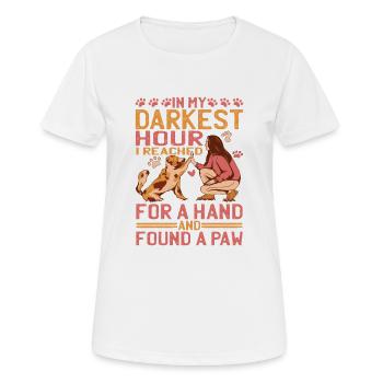 J’ai tendu la main et j’ai trouvé une patte 8 - T-shirt respirant Femme - blanc - Devant - AI Model Female 172 dark (172cm)