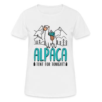 alpaca tent for tonight! - Women's Breathable T-Shirt - white - Front - AI Model Female 172 dark (172cm)