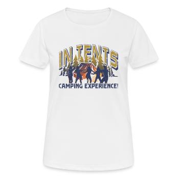 In tents camping experience! - Women's Breathable T-Shirt - white - Front - AI Model Female 172 dark (172cm)