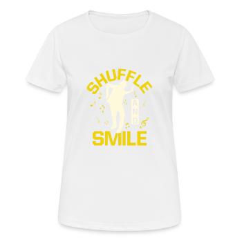 Shuffle And Smile Danseuse De Claquettes De Claquettes - T-shirt respirant Femme - blanc - Devant - AI Model Female 172 dark (172cm)