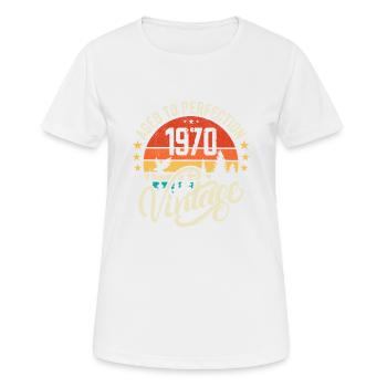 1970 Vintage - Geburtstagsgeschenk 1970 Retro 1970 - Frauen T-Shirt atmungsaktiv - Weiß - Vorne - AI Model Female 172 dark (172cm)