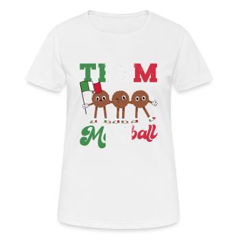 Boulette de viande de l’équipe - T-shirt respirant Femme - blanc - Devant - AI Model Female 172 dark (172cm)