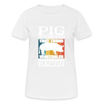 Le cochon, une créature qui transforme les légumes en bacon 6 - T-shirt respirant Femme - blanc - Devant - AI Model Female 172 dark (172cm)