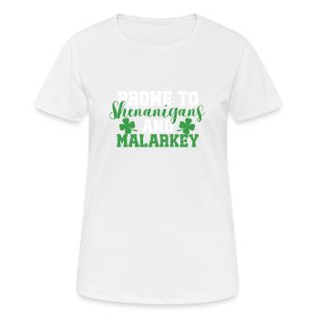 Anfällig für Blödsinn und Unfug St. Patricks Day - Frauen T-Shirt atmungsaktiv - Weiß - Vorne - AI Model Female 172 dark (172cm)