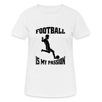 Fußballspieler Fußballmannschaft Fußballdesign - Frauen T-Shirt atmungsaktiv - Weiß - Vorne - AI Model Female 172 dark (172cm)